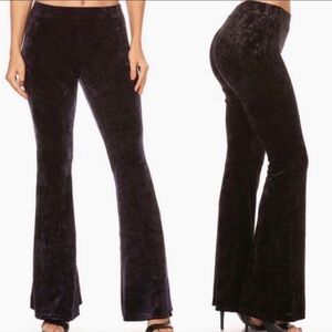Yelete Black Velvet Flare Pants